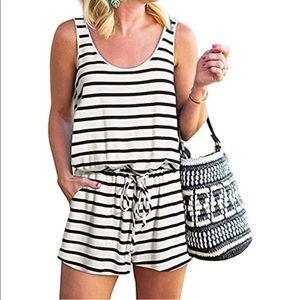 White and black romper